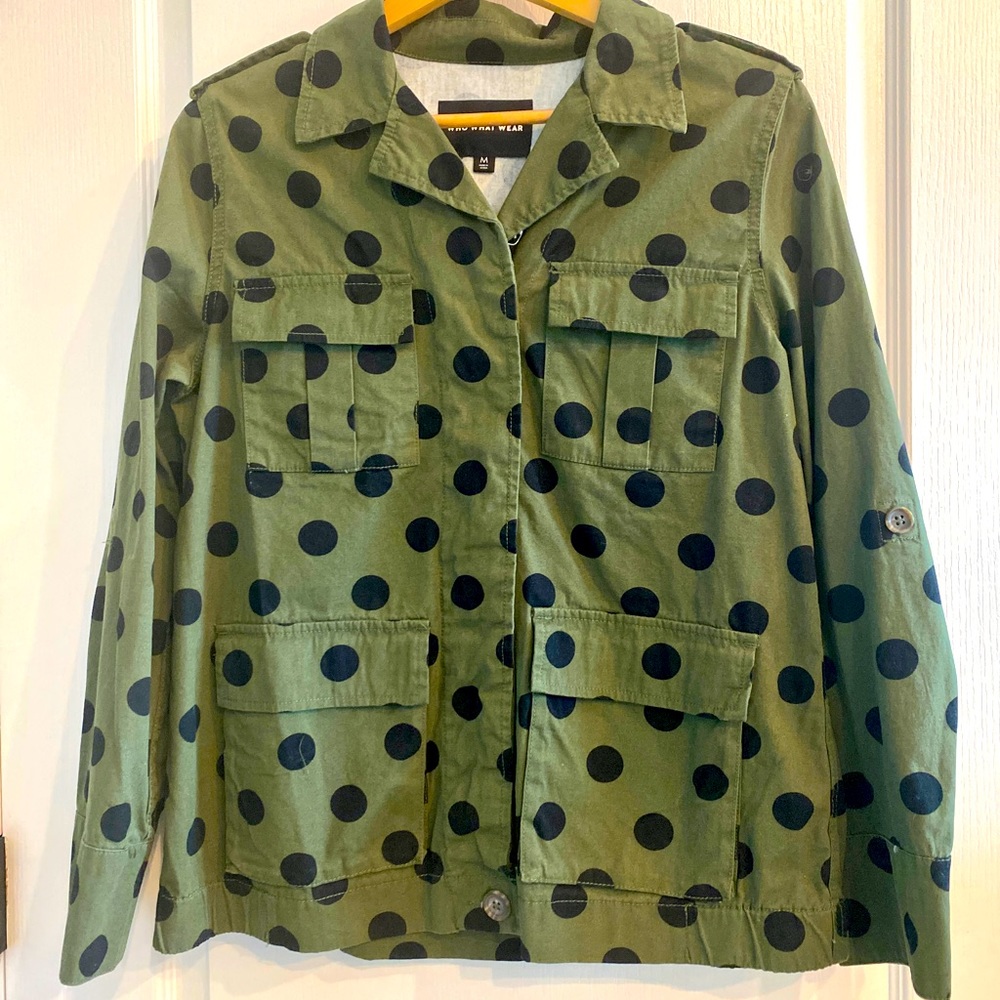 Who What Wear Green Polka Dot Jacket